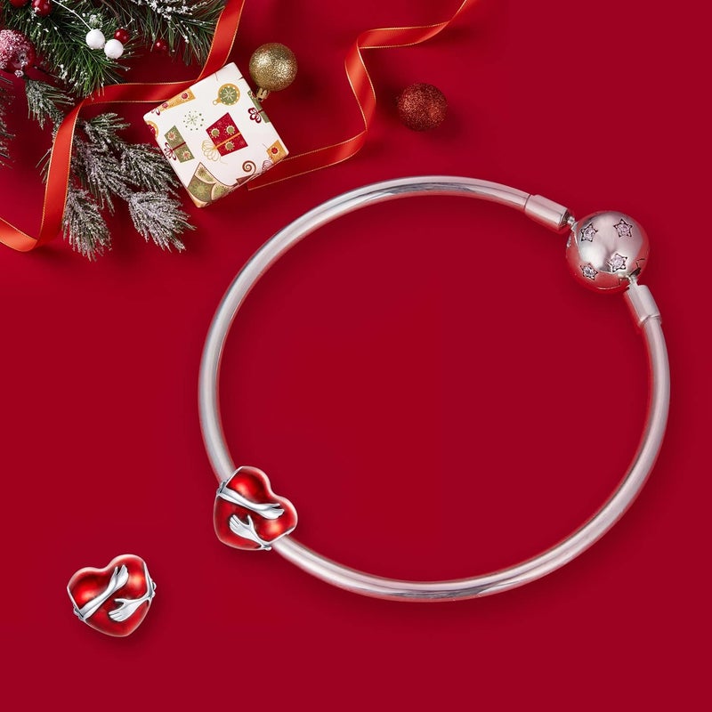 VOROCO Store 925 Sterling Silver Love Heart Charm for Charm Bracelet, Christmas Mother's Day Birthday Perfect Jewelry Gifts for Mom Grandma Daughter Friend Sister - Image 3